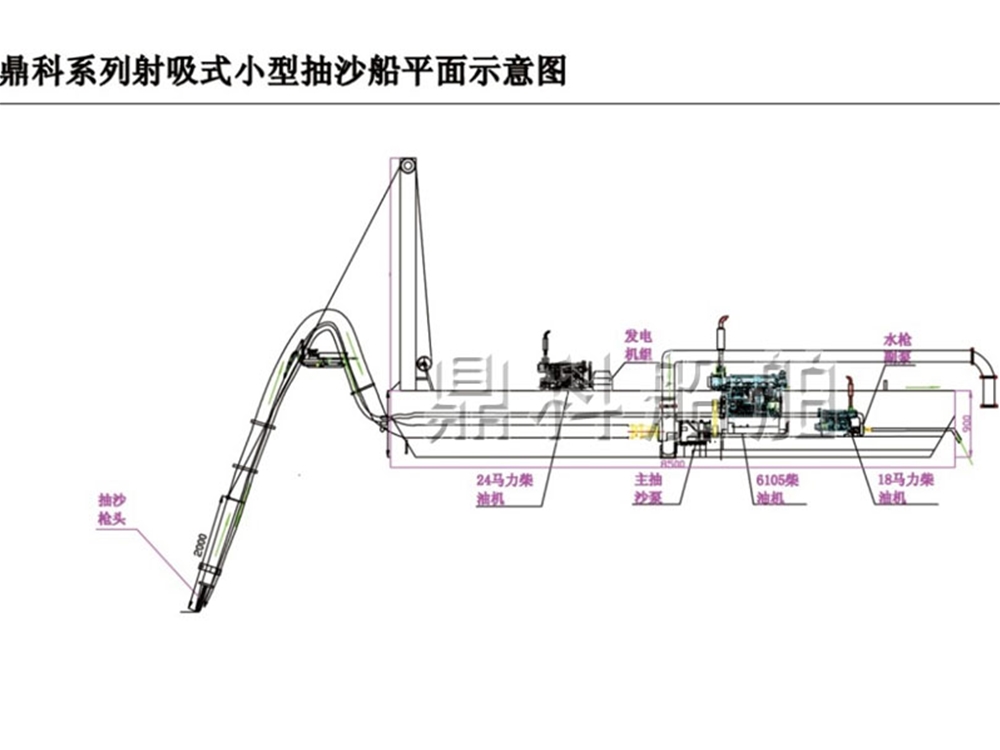 小型簡(jiǎn)易抽沙船示意圖